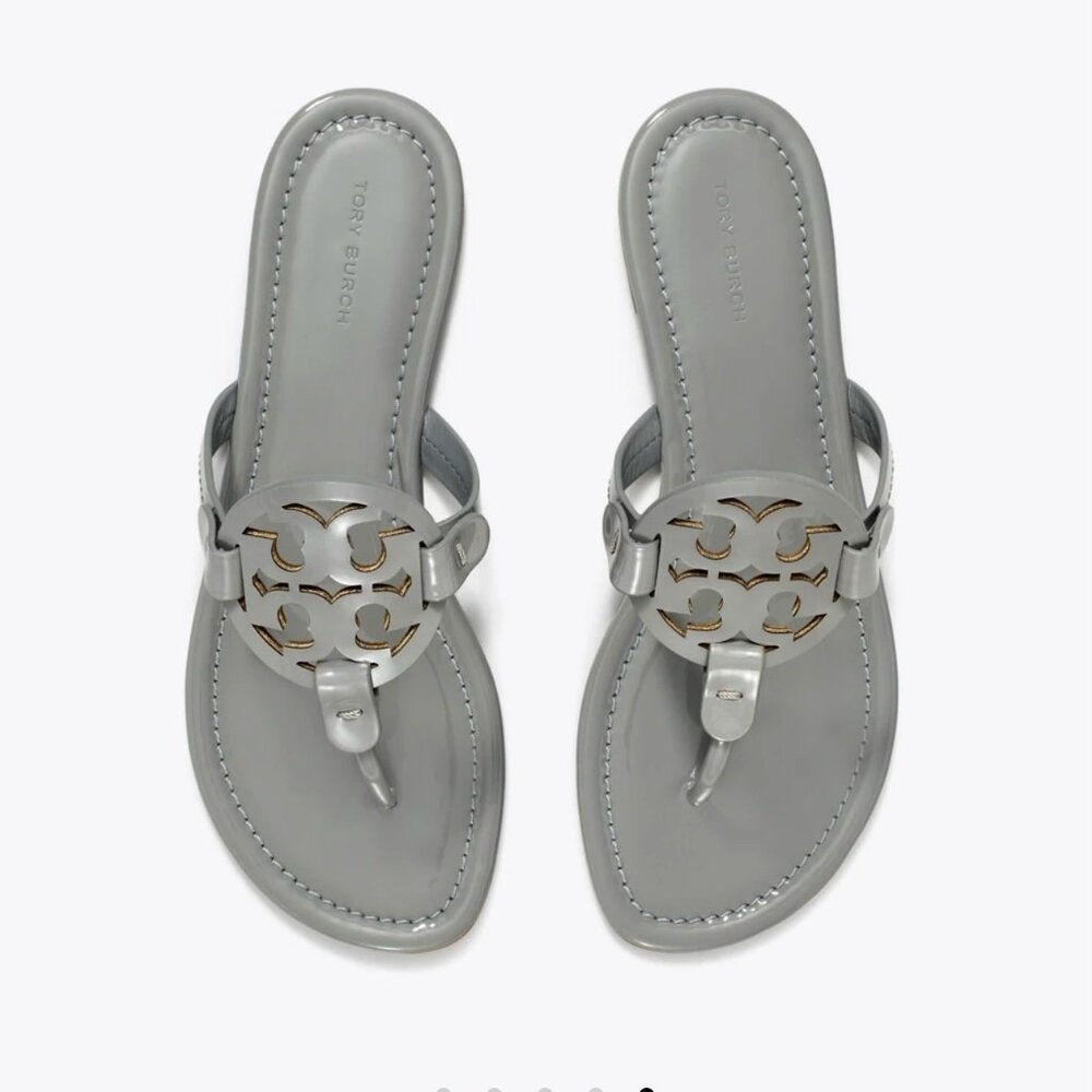 New Tory Burch Miller Sandal-Malt Grey Size 7